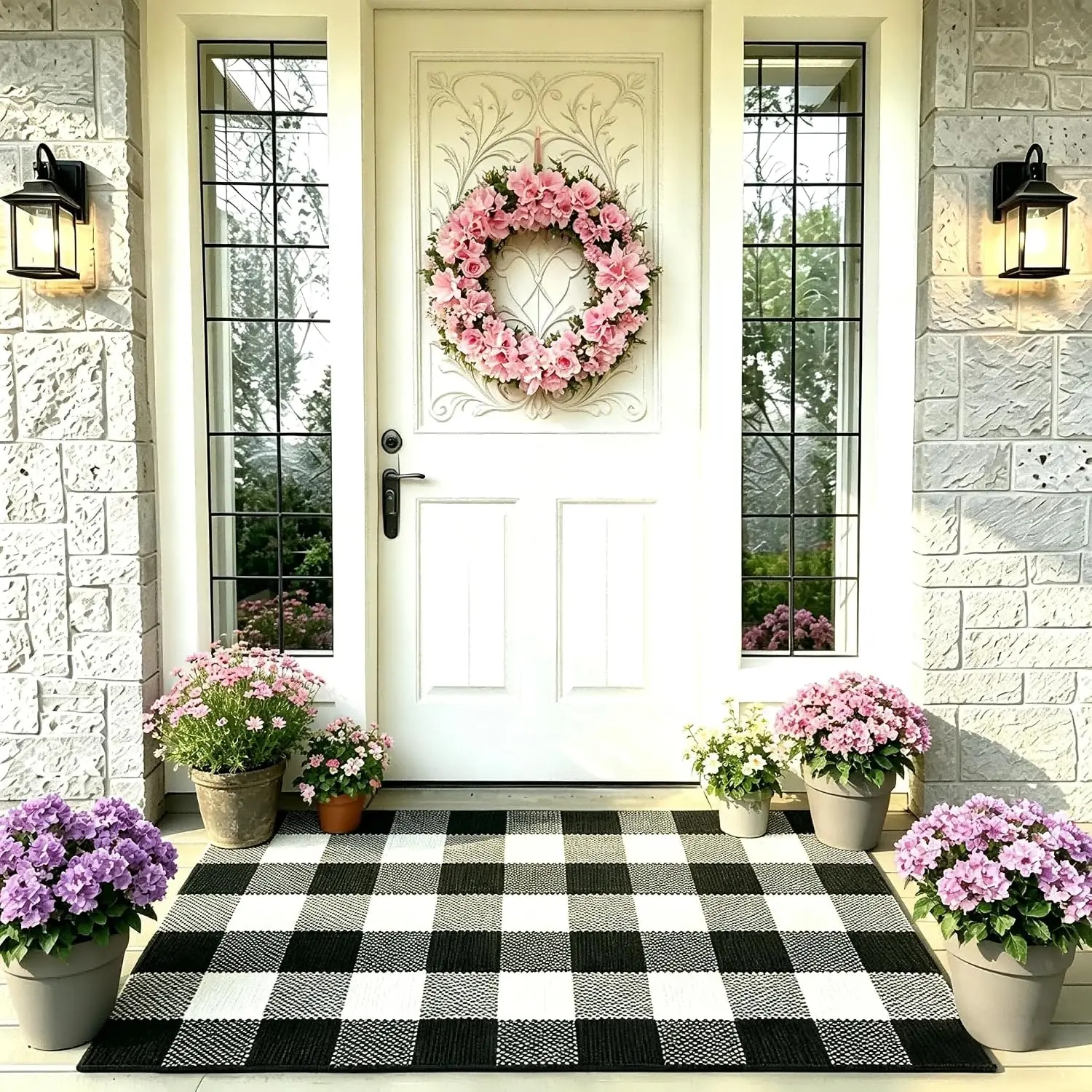 Buffalo  Rug 2'4'' x 3'7'',  Washable  Checkered Rug, Non-Slip Indoor Outdoor Floor Mat for Living Room, Bedroom, Entryway, Kitchen, Laundry Room, Patio, Porch