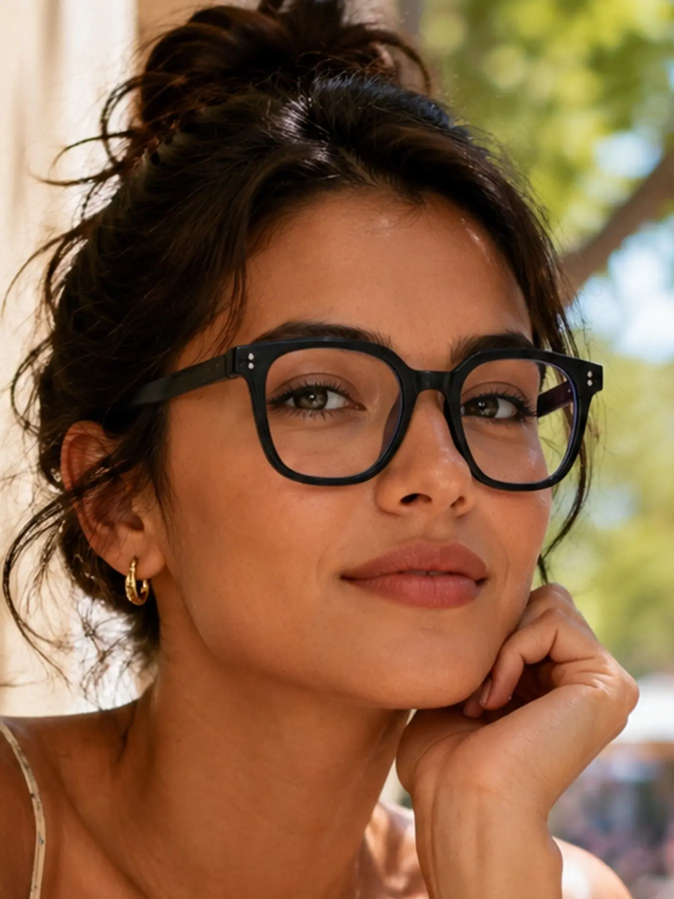 Women's Plastic Square Glasses, Soft Youthful Style, Japanese Minimalist Fashion, Perfect for Shopping, Dates, Blogger Photoshoots