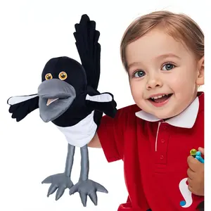 Steve and Maggie Plush Toy – Maggie Magpie Hand Puppet for Kids 1+, Soft Bird Puppet for Pretend Play, Nursery Rhymes & Learning, Interactive Toddler Toy for Easter Basket Stuffers (Small)