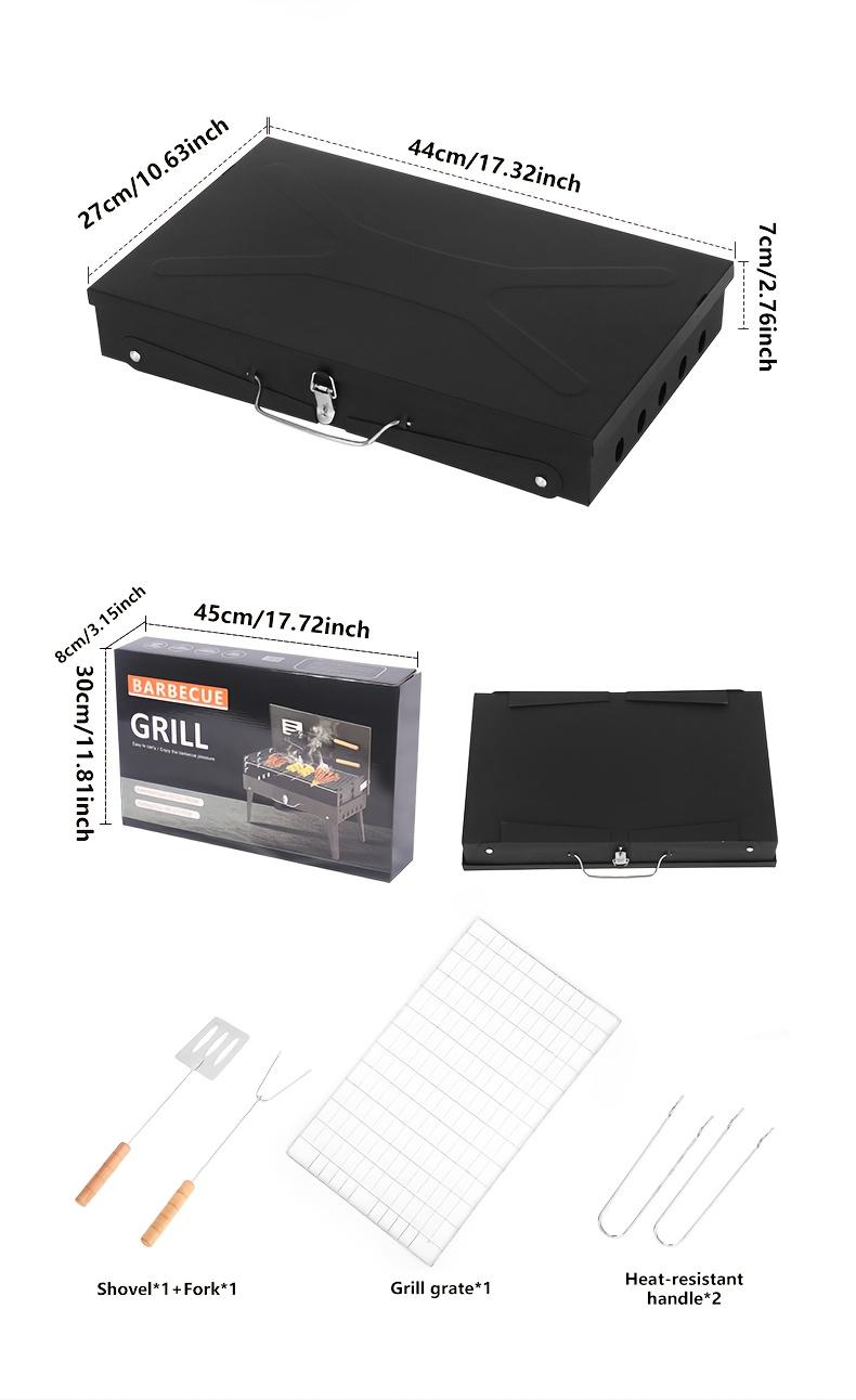 Portable Foldable Outdoor BBQ Grill with Windshield Lightweight Cast Iron for Indoor & Outdoor Use No Assembly Required Charcoal Wood Compatible Durable for Picnics Camping Backyard Cooking Travel wade  ostove