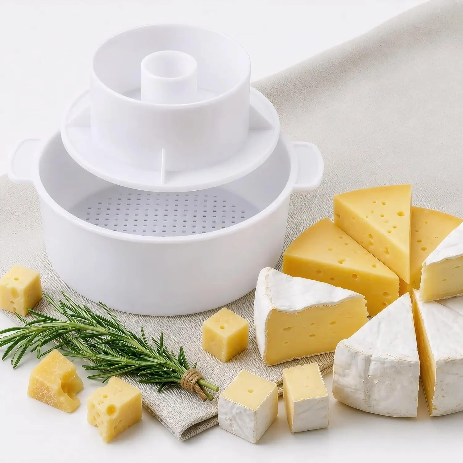 1.2L Cheesemaking Supply Kit with Pressing Plate, Gouda Hard Cheese Mold & Presses for DIY Homemade Cheese Making