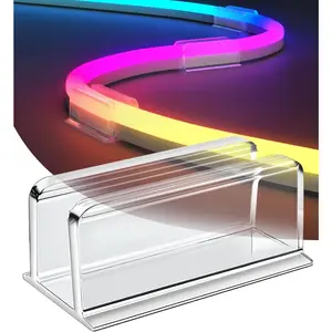 Neon Rope Light Clips Mounting 30Pcs Clear Waterproof LED Strip Clip Brackets Adhesive Wall Mount Holder for Other Neon LED Lights Strips (Not Support H61A2 & H61A0)