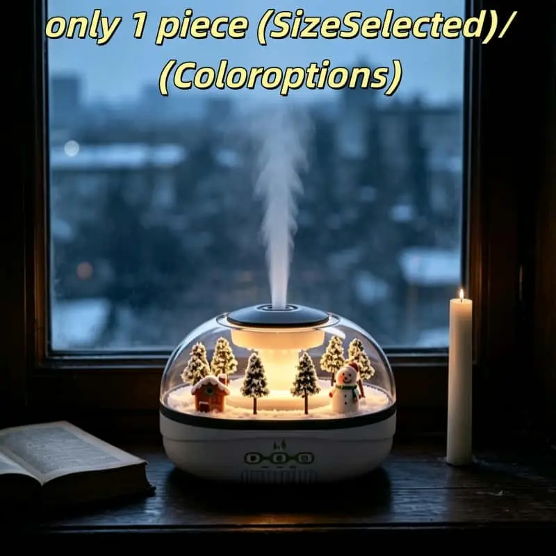 Winter Mini Micro Landscape Raindrop Aroma Diffuser, Silent Ultrasonic Humidifier, LED Night Light, USB Portable, Christmas Gift