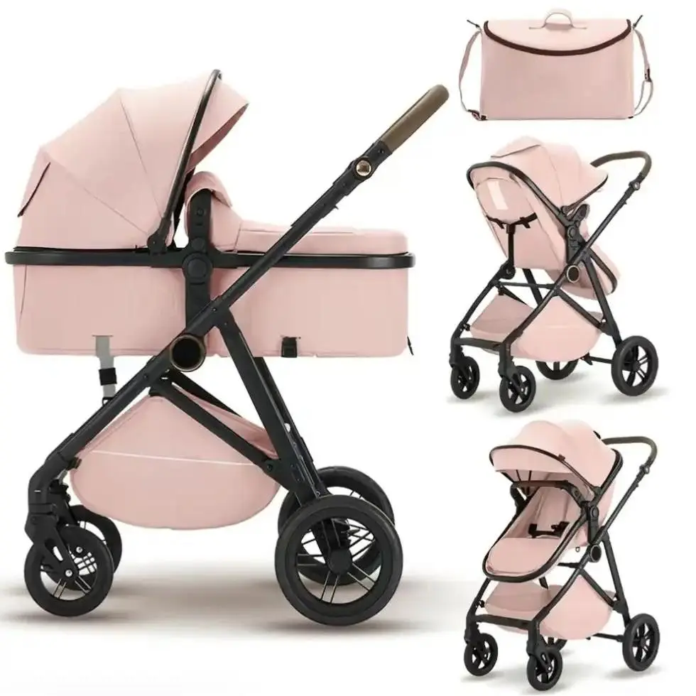 Aobtkel 4-Wheeled & Bassinet Stroller for Toddlers, All-In-1 Convertible Baby Stroller with Reversible Seat, 5-Point Harness, Storage Basket, Lightweight Folding Design, Breathable Seat Cushion (No LatchBase), 4-Wheeled And Bassinet Strollers