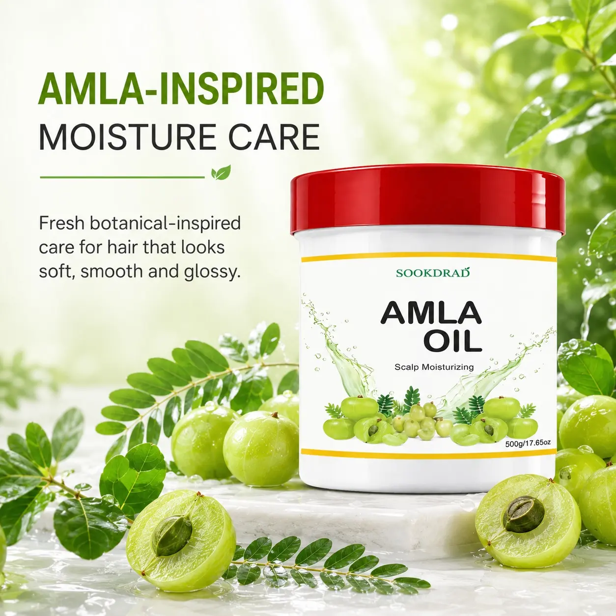Amla Oil, Scalp Moisturizing, Natural Hair Care Oil, Suitable For Scalp, 500g