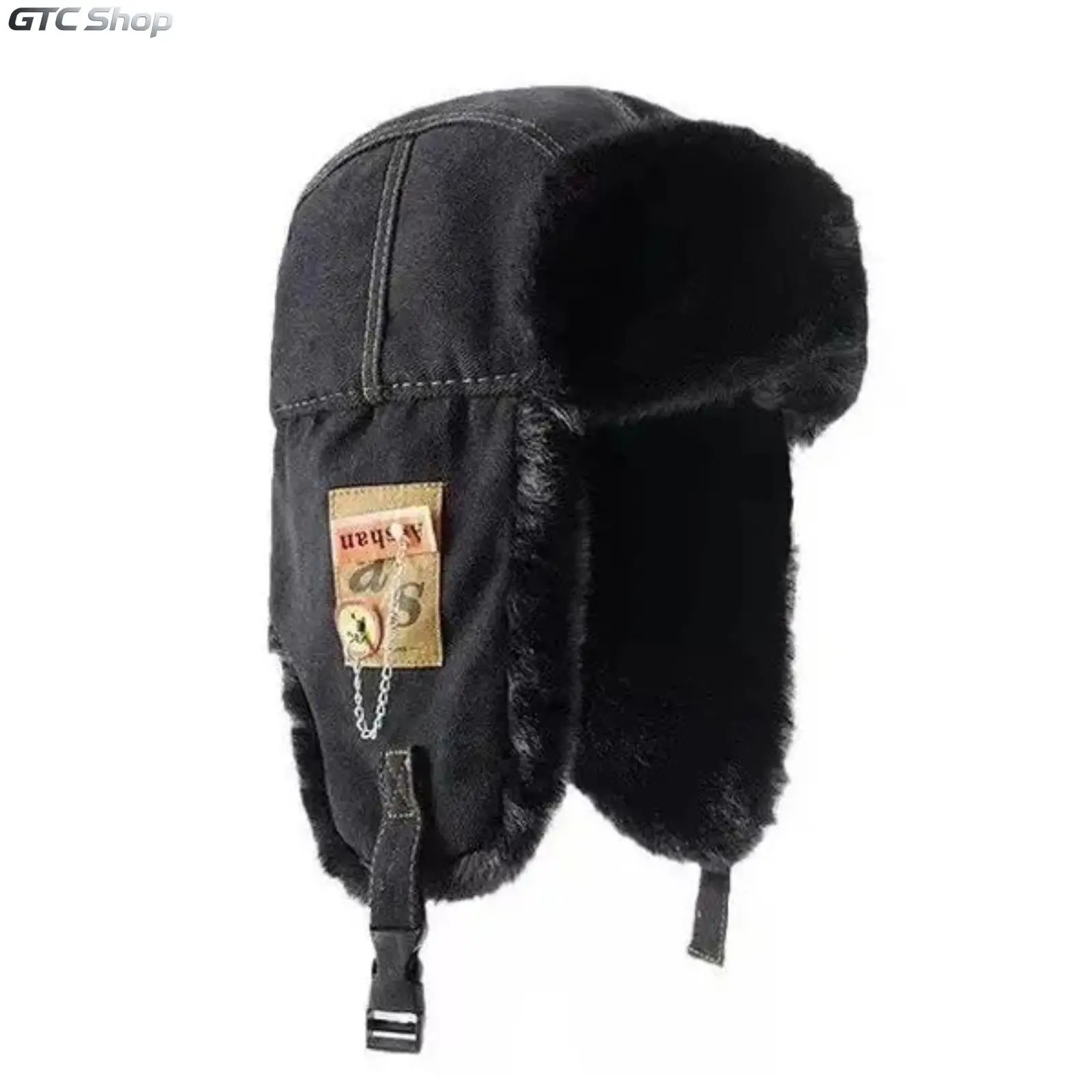 Vintage Pilot Cap - Thick Plush Ear Flaps,Windproof Winter Outdoor Hat, Cold Weather Pilot & Motorcycle Riding,Perfect Hat for Women's and Men's