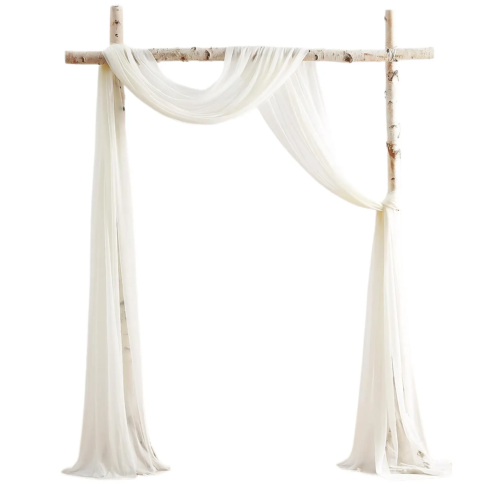 Sheer Chiffon Wedding Arch Draping - Milky Yellow Decorative Backdrop Panels - Soft, Wrinkle-Free, Perfect for Ceremony, Reception, Party, Studio Decor - 3 Panels, 2.5x19.5ft Each
