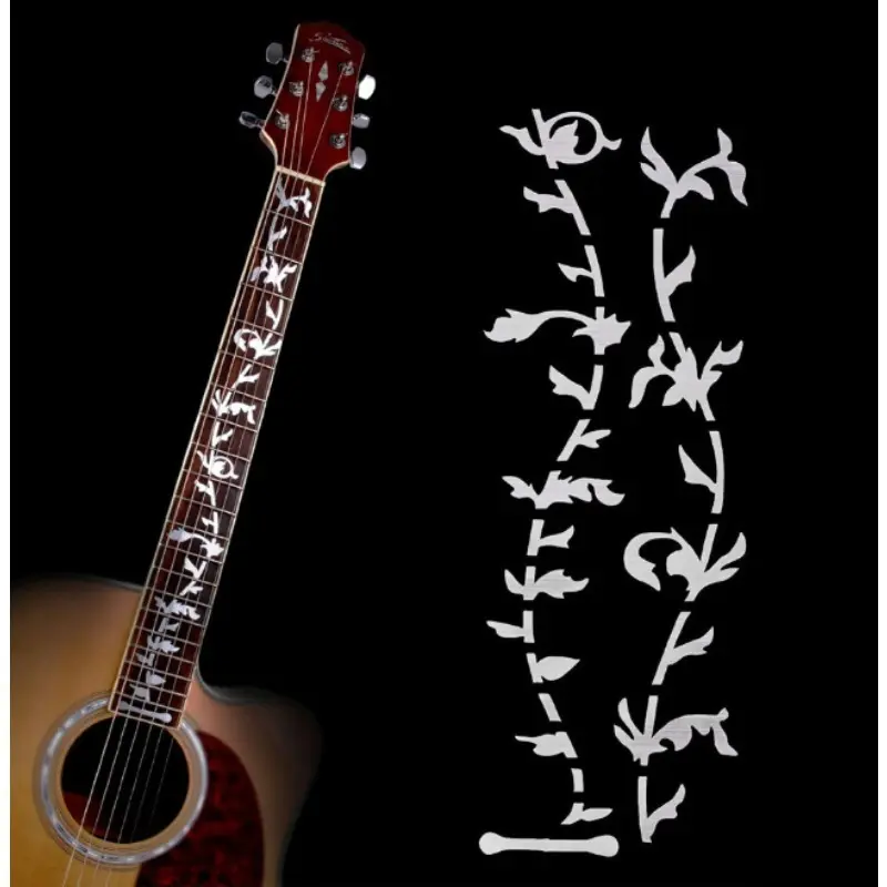 Guitar Tree of Life Fingerboard Sticker, Ultra-thin Decorative Sticker, Musical Instrument Decorative Accessories, Exquisite Cross Inlay Engraved Decal, New Series
