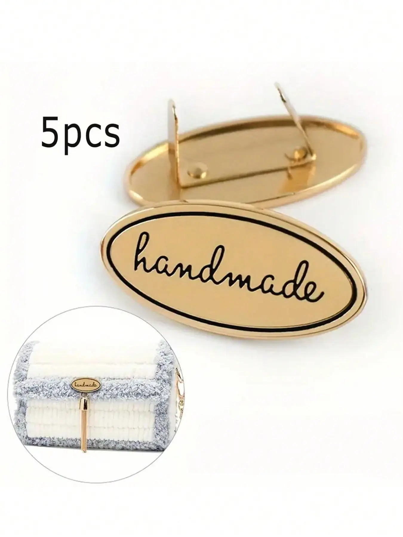 5-Piece DIY Handmade Bag Hardware Set, Decorative Signage, Luggage Logo Buckle, Craft Supplies, Essential Accessories for Customization