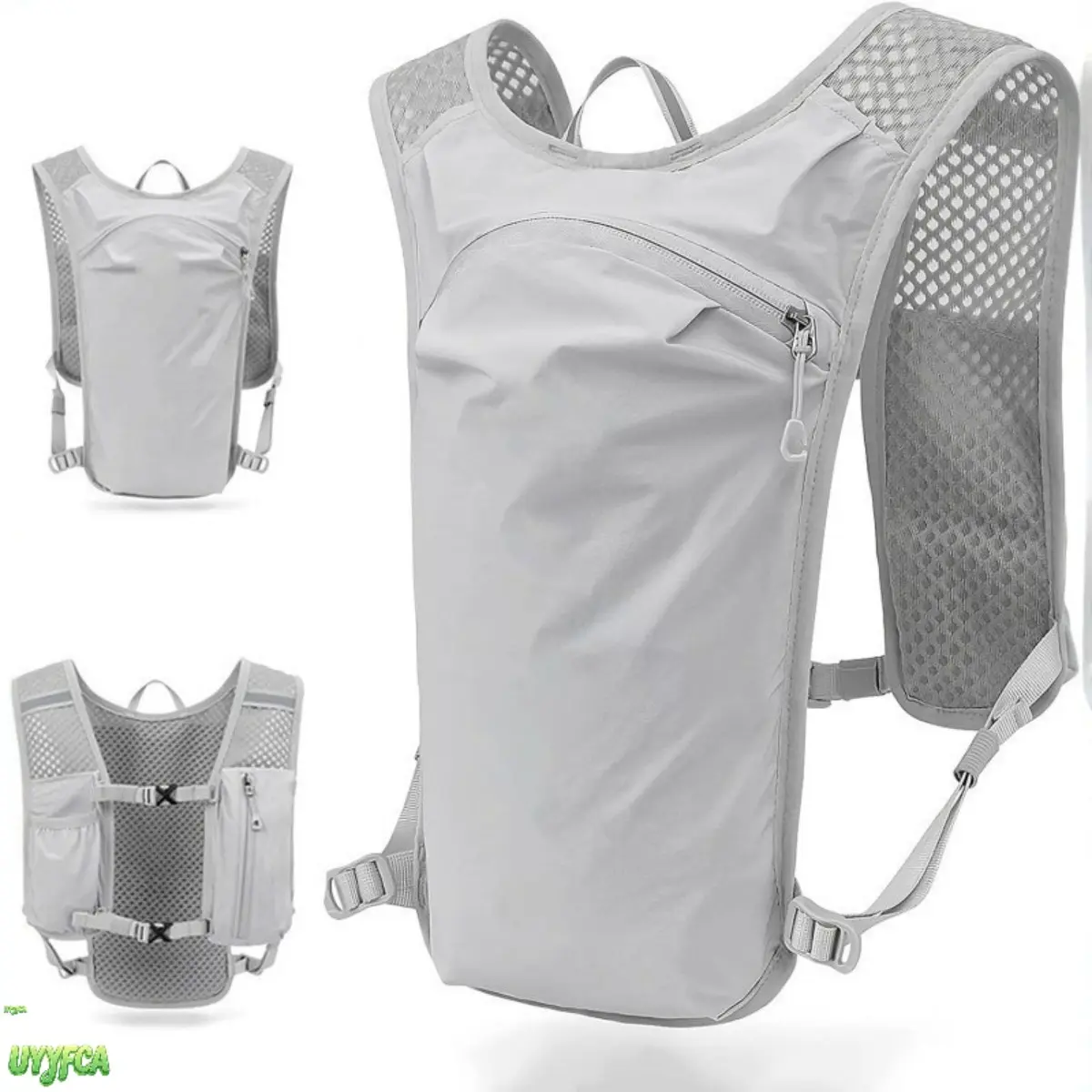 Unisex Ultra-Light Breathable Honeycomb Mesh Trail Running Hydration Vest - Adjustable Straps, Multi-Pocketed Reflective Sports Backpack, Marathon Water Bottle Vest for Running, Hiking
