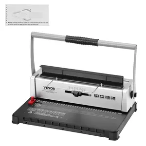 【DealsForYouDays】VEVOR Coil Spiral Binding Machine, Manual Book Maker 34-Holes Binding 120 Sheets, Punch Binder with Adjustable 3/16" - 9/16" Coil Binding Spines and Side Margin, for Letter Size, A4, A5