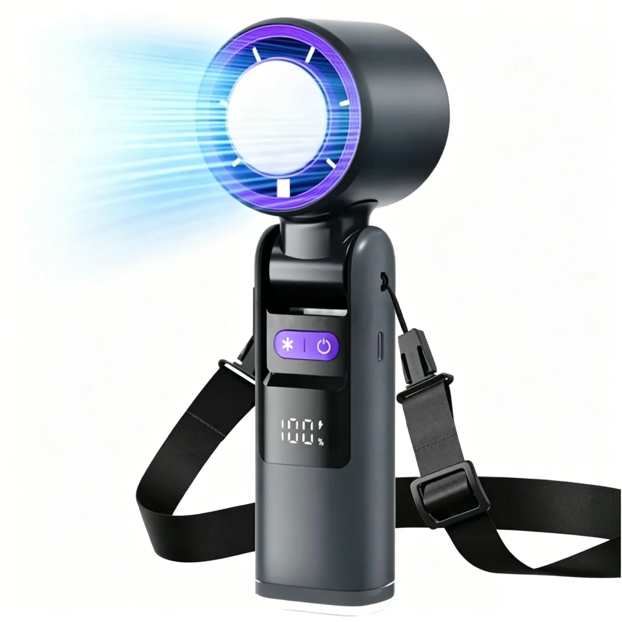 Portable Turbine Fan, Adjustable 100 Levels, USB Fan, Brushless Motor, Multi-Functional Ventilation, Ice Pack Function, Outdoor Activities, USB Rechargeable Fan, Portable Cooling Fan, Rechargeable Personal Fan, Multifunctional Cooling Fan