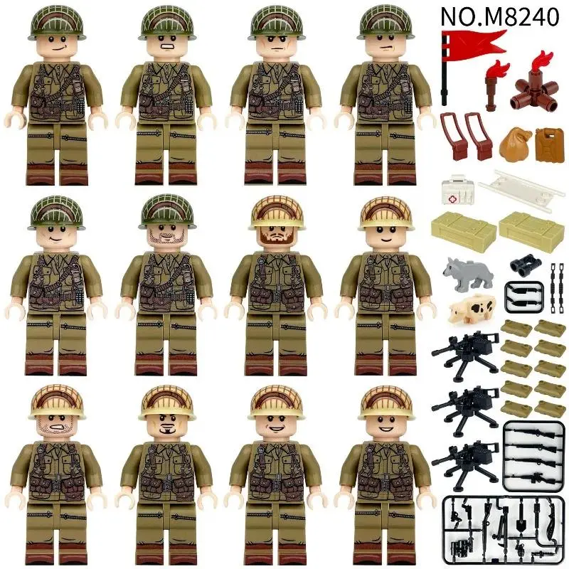 Compatible with Lego Building Block Series US Iwo Jima Training US Soldiers Educational Educational Building Block Toys
