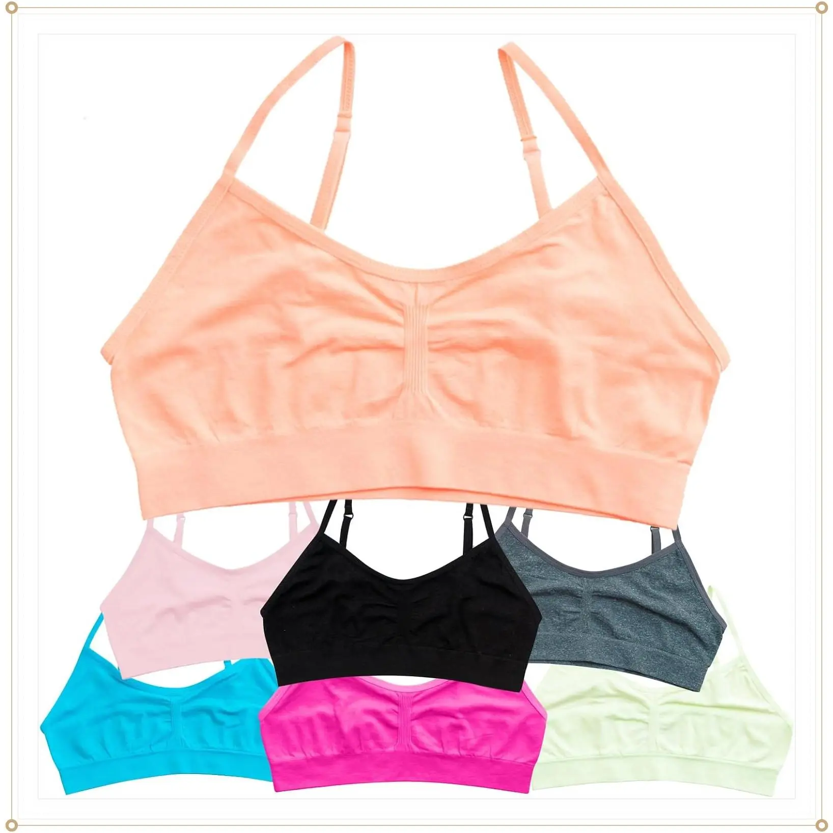 Girls and Teens Seamless Cami Training Bra - Pack of 7Gift