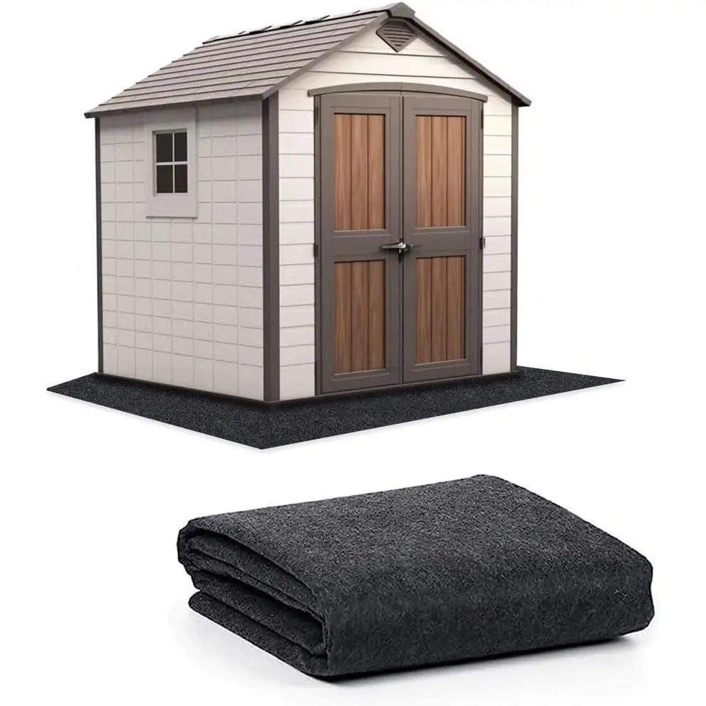 8.2x6 FT Outdoor Storage Shed Floor Mat - Anti-Slip Surface, Waterproof Fabric, Scratch-Resistant Dustproof Protective Pad for Patio, Carports Floor Protection