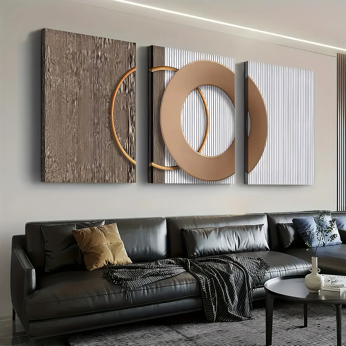 3Pcs Framed 2D Flat Print Canvas Wall Decoration - Modern Abstract Graphic Art, Minimalist Photo Mural Set for Living Room, Bedroom - Ideal Birthday, Father's Day, Various Holidays Gifts for Home Office Bathroom