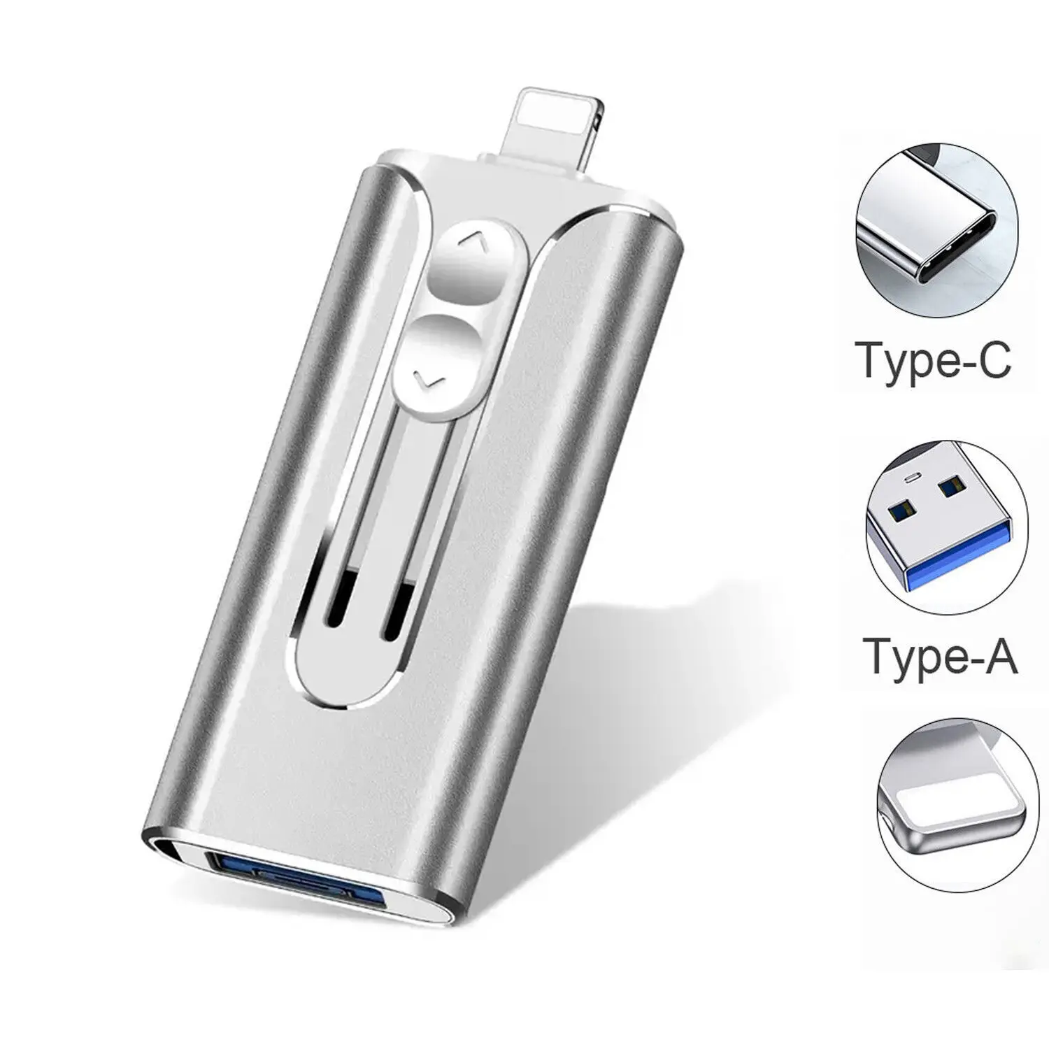 USB Flash Drive for iPhone, USB 3.0 Photo Stick, 1tb External Data Storage, Ultra-Fast Memory Stick, 4-In-1 High-Speed Thumb Drive