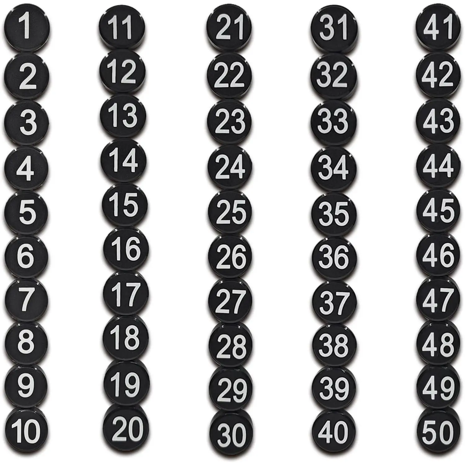 1-50 Magnetic Numbers, Magnets with Number for Dry Erase Boards, Round Number Refrigerator Magnets for Whiteboard in Home and Office (0.8" Diameter, Black)