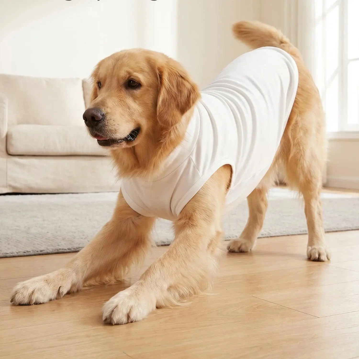 1PC Big Dog Clothes Solid Color Large Dog Vest For Golden Retriever Labrador Husky Sleeveless Dog T-shirt Summer Spring Pet Outfit