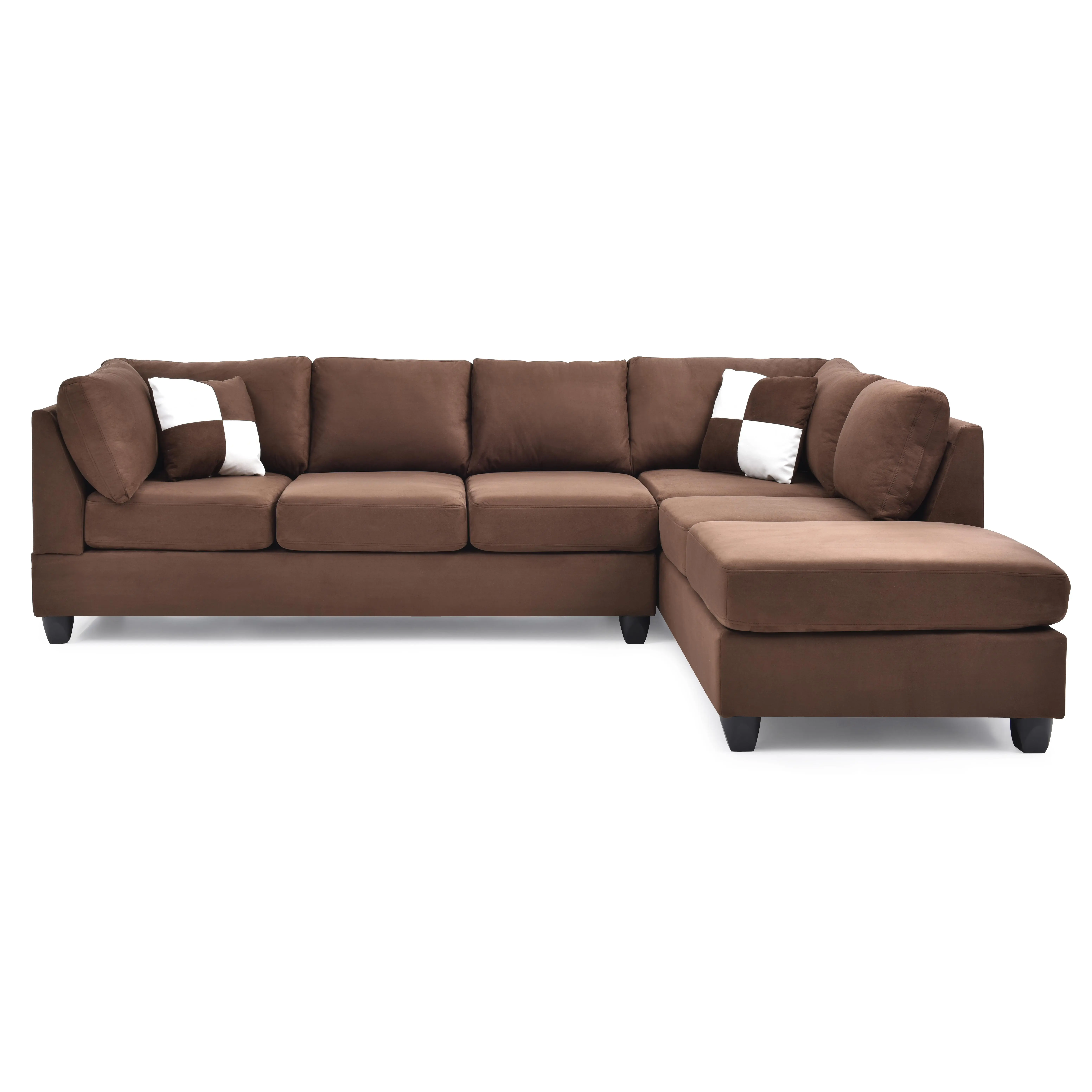 ARCH Malone Sectional Sofa Without Ottoman Chocolate Brown Living Room Couch Modular Furniture for Family Room Apartment Durable Upholstered Seating with Chaise Lounge Style, Living Room Furniture for Apartment, Lounge, Family Room