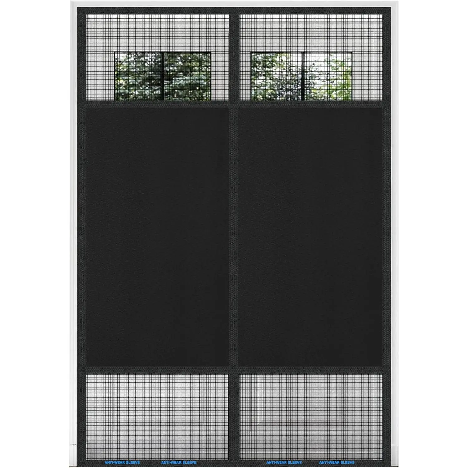 Screen Door 72"x80" Blackout –  Protection,  , Heavy Duty Thicker 265g/㎡ Mesh, Easy Install, Self-Sealing,  Tested, Tie Backs, Screen Door Mesh