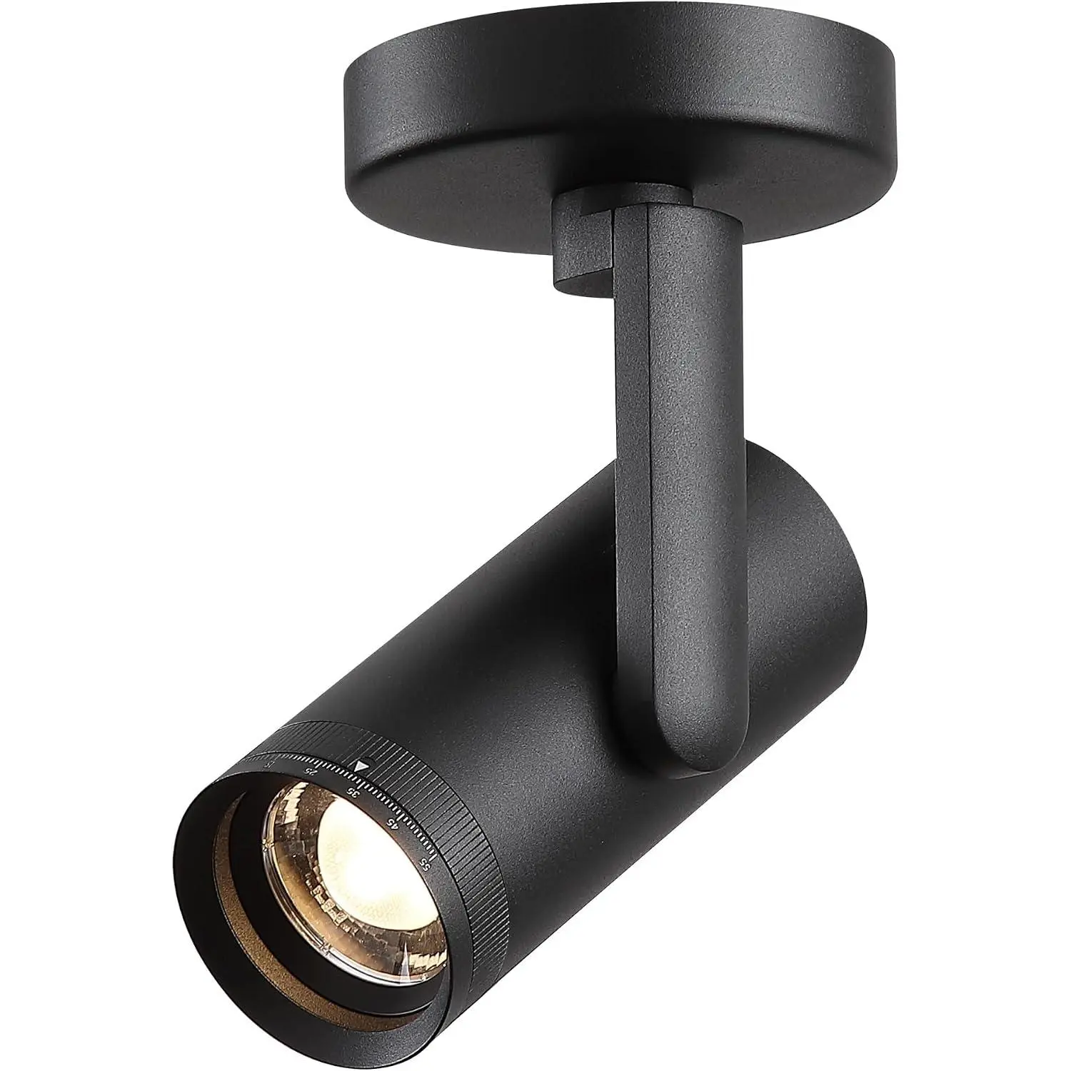 12W LED Dimmable Zoomable Ceiling Spotlight Indoor – Adjustable Beam Angle 10-55° Surface Mount Wired Accent Spot Light for Picture, Plants & Painting | Warm White 3000K CRI 97, Black