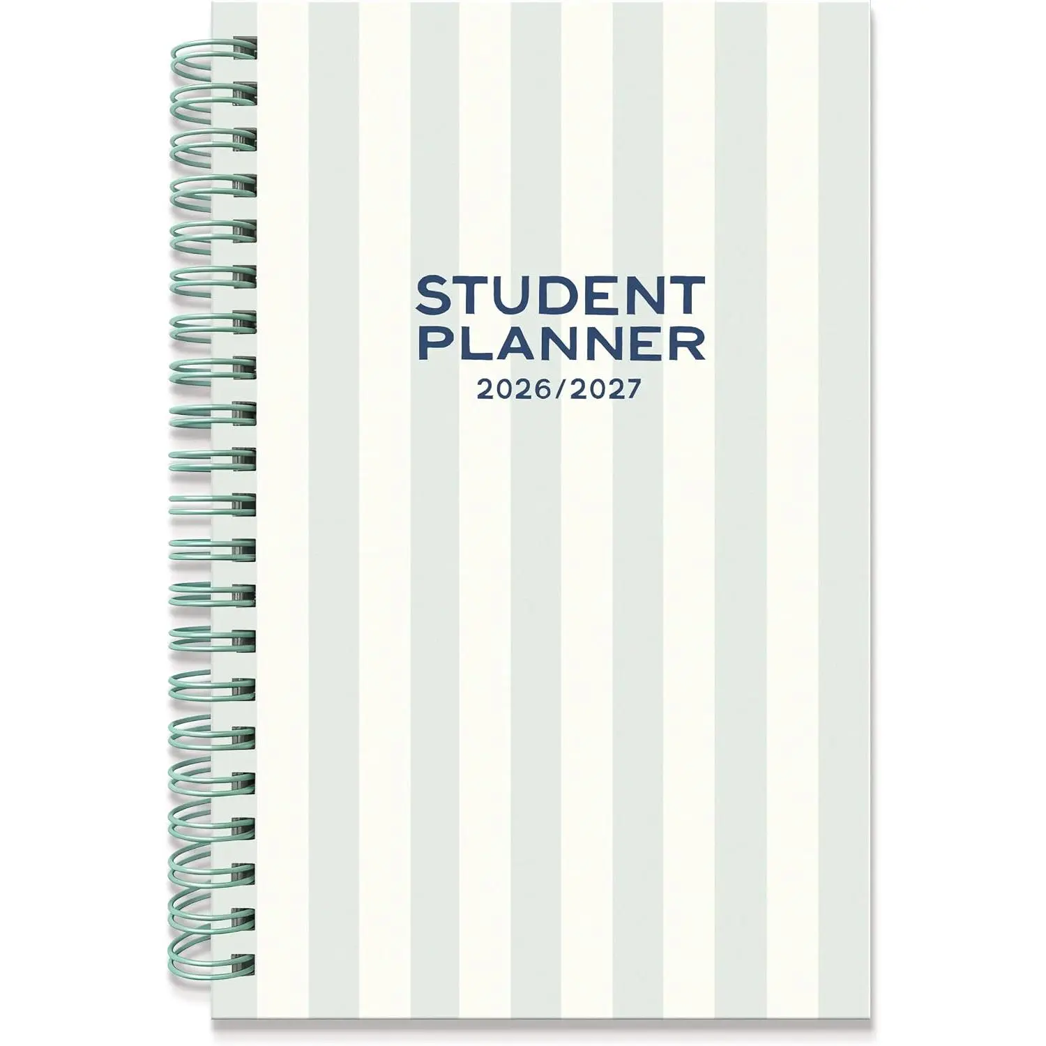 Student Planner 2026-2027, Sage Academic Planner | 5.5"x8.5" weekly and monthly school planner with stickers, notes pages and sage stripe cover for middle school to college