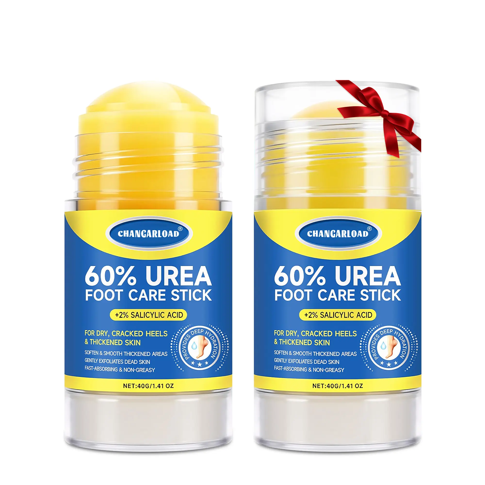 2-Pack 60% Urea Foot Cream Sticks with Salicylic Acid for Dry, Cracked Heels, Rough Skin and Calluses – Deep Moisturizing and Exfoliating Foot Care for Soft, Smooth Feet anti crack foot care cream