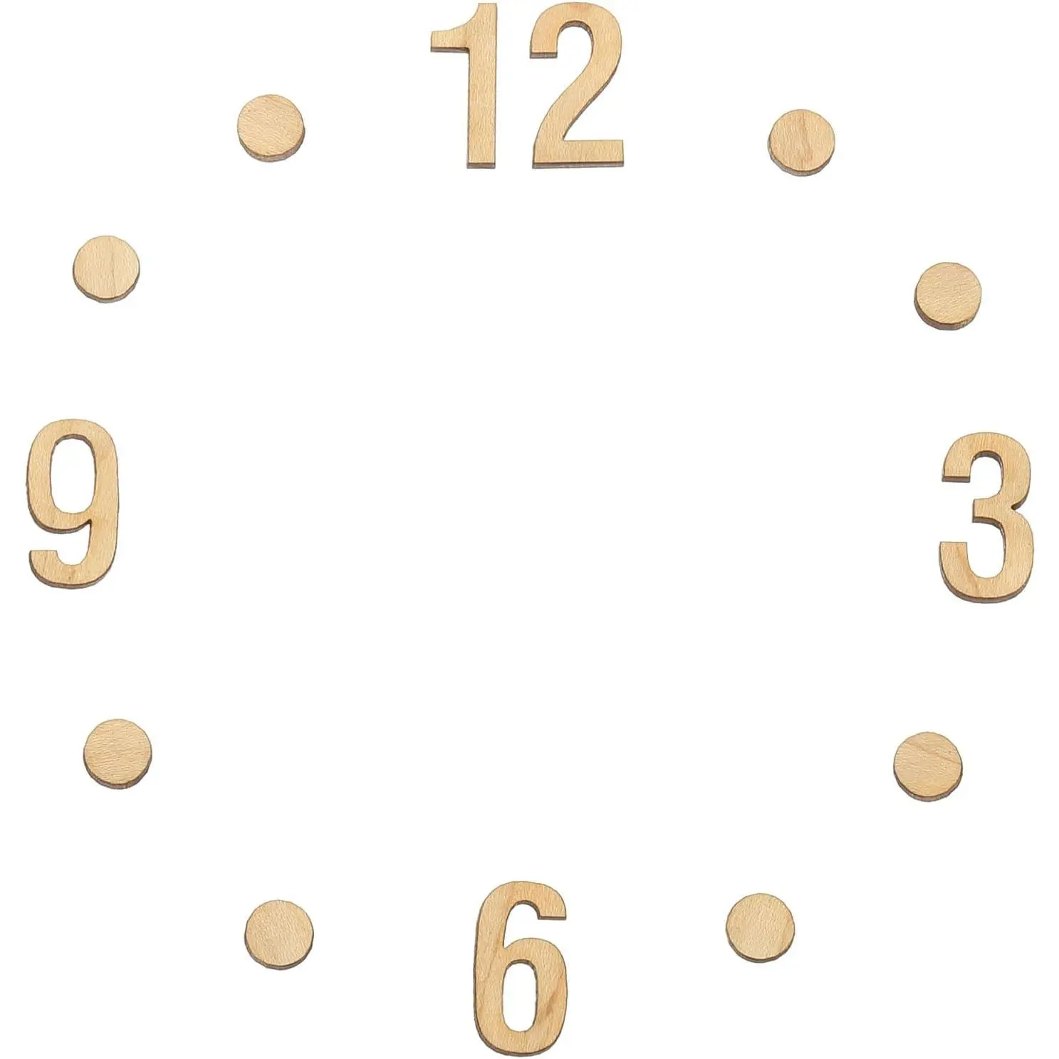 Wooden Clock Numbers Kit, 1.18inch Self Adhesive Clock Numbers Accessories for DIY Digital Clock Number Replacement Parts, Arabic Numerals/Vertical dots