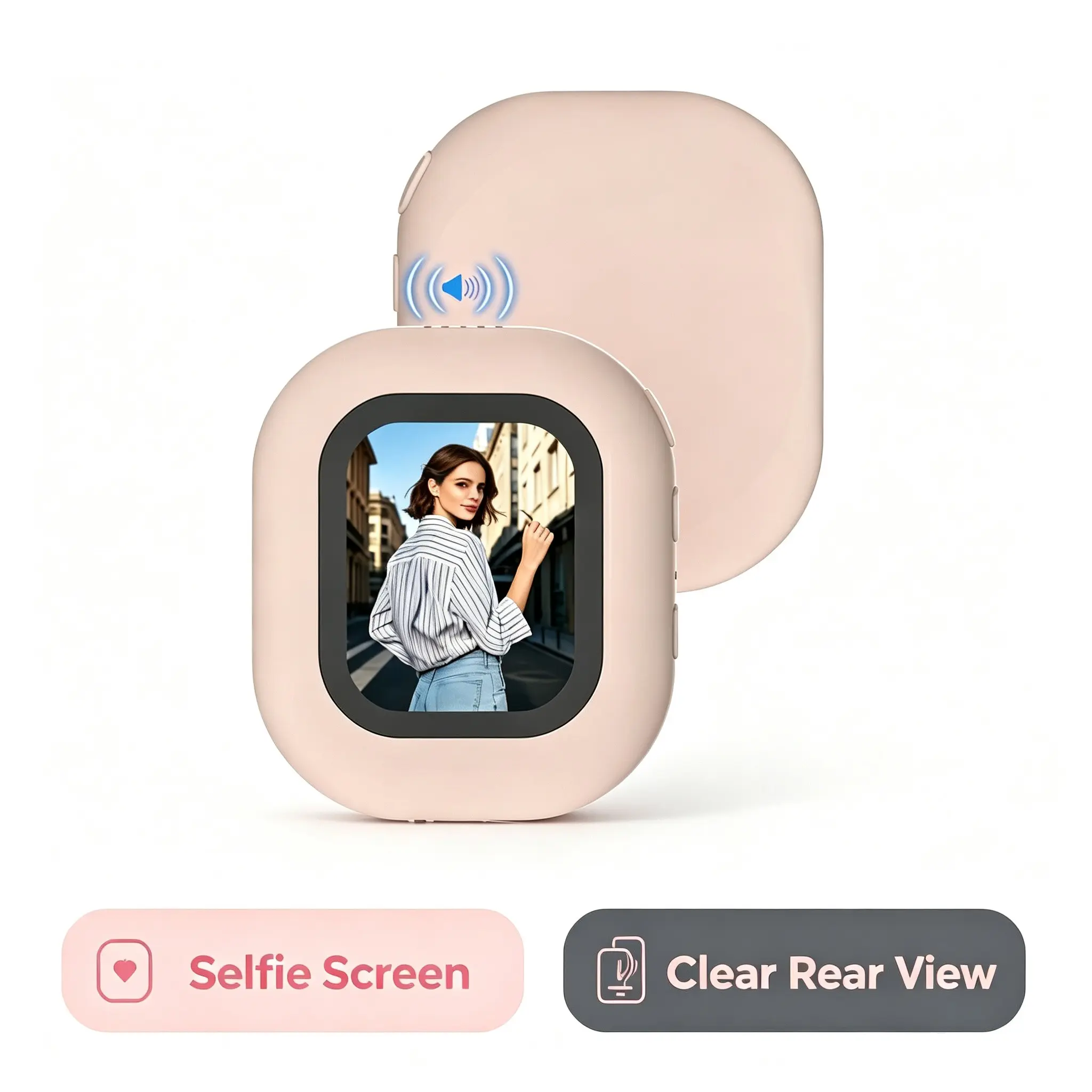 Mobile phone rear camera screen selfie screen magnetic suction portable, real-time image mirroring, suitable for TikTok/YouTube/live recording, Cellphone Selfie Accessory