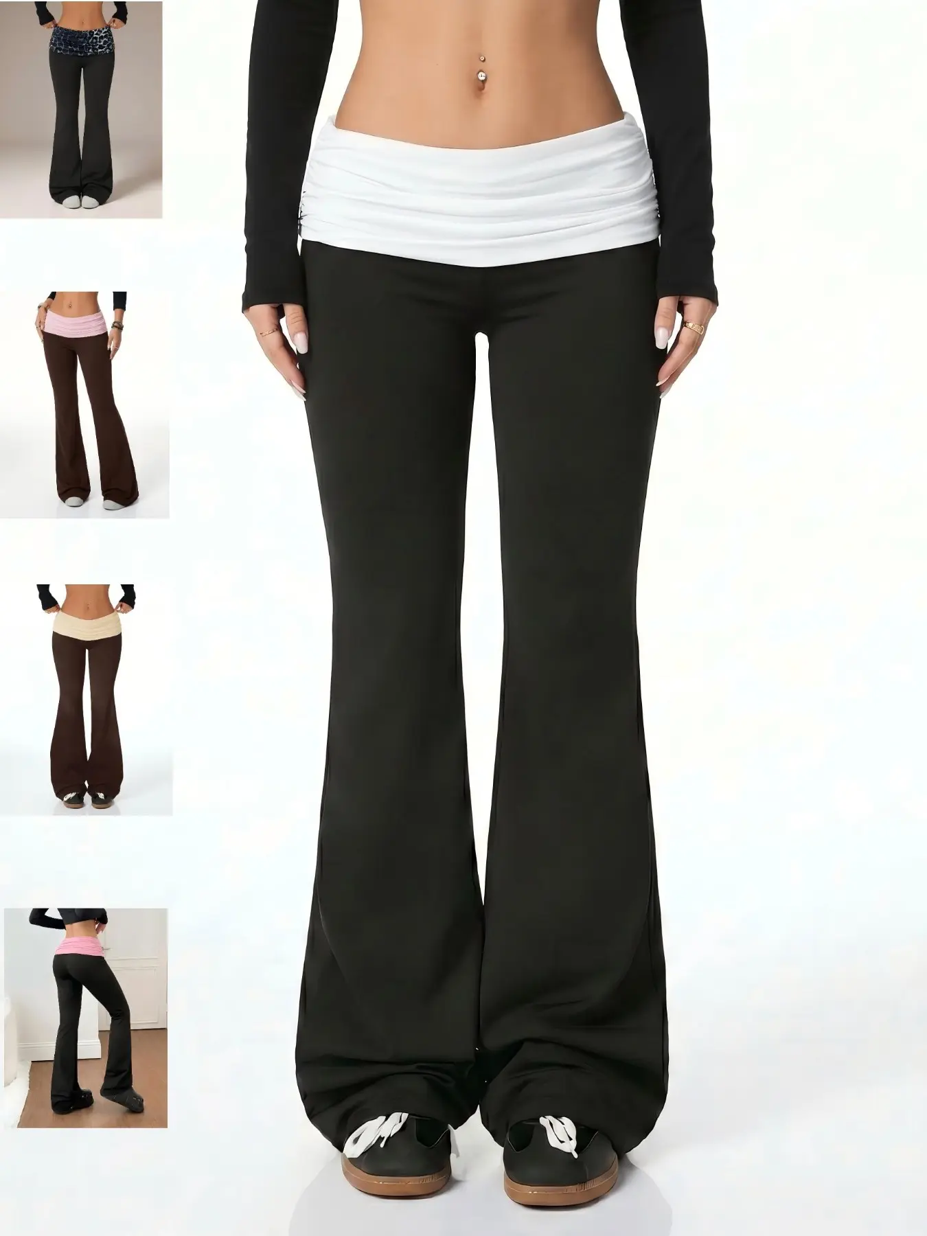 High Elasticity Sports Pants, Waistband Patchwork Slim Fit, Comfortable and Stylish Workout Bottoms, Perfect for Active Lifestyles