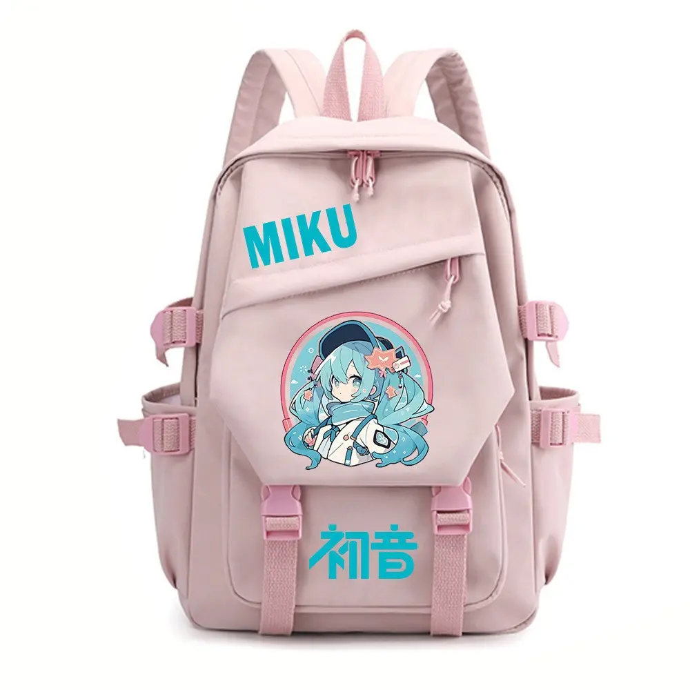 Hatsune Miku Anime Backpack, Vocaloid Character Printed Student Bag, Fashion Large Capacity Backpack for Boys Girls, Japanese Style Travel Backpack