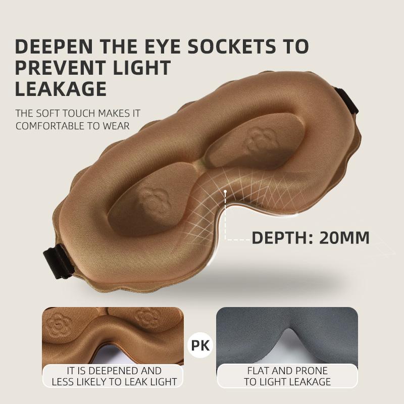 Comfort 3D Eye Mask with Adjustable Strap & Foam Eye Shade, Breathable Eye Patch for Gift, 3D Notch Design Sleeping Eye Mask