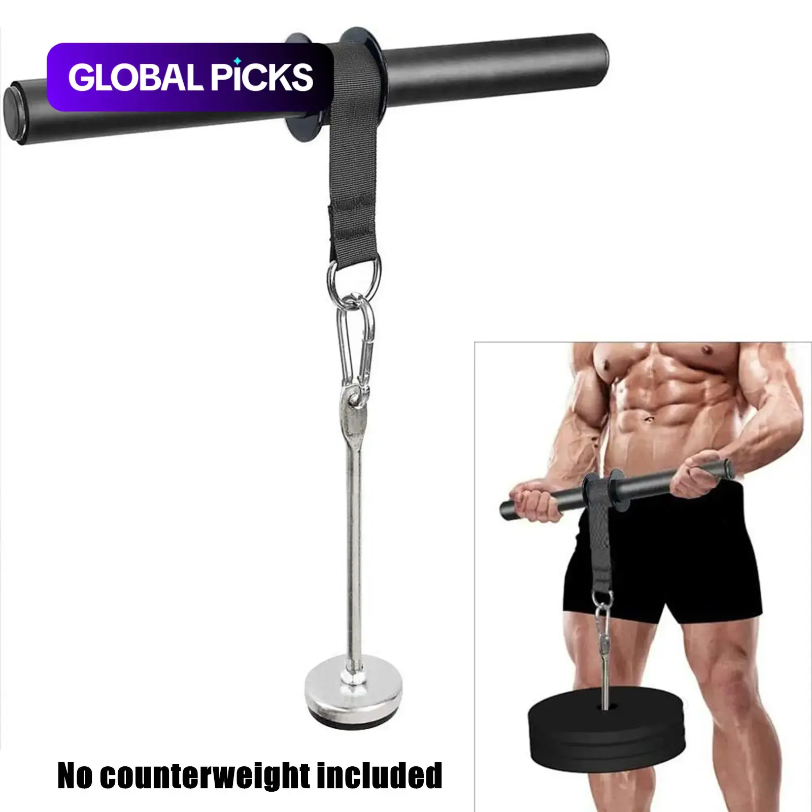 Forearm Wrist Roller without Weight Plate, 1 Count Wrist & Forearm Muscle Strengthener with Non Slip Handle, Fitness Training Equipment for Home Gym Workout, Forearm Trainer #GLOBAL PICKS