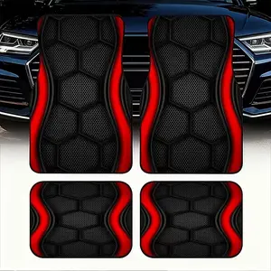 4pcs Fashionable Car Floor Mats, Line Design, Non-Slip, Universal Fit, Auto Interior Accessories, Tesla Mdy, Small Cars, Suvs, Halloween, Christmas Gift