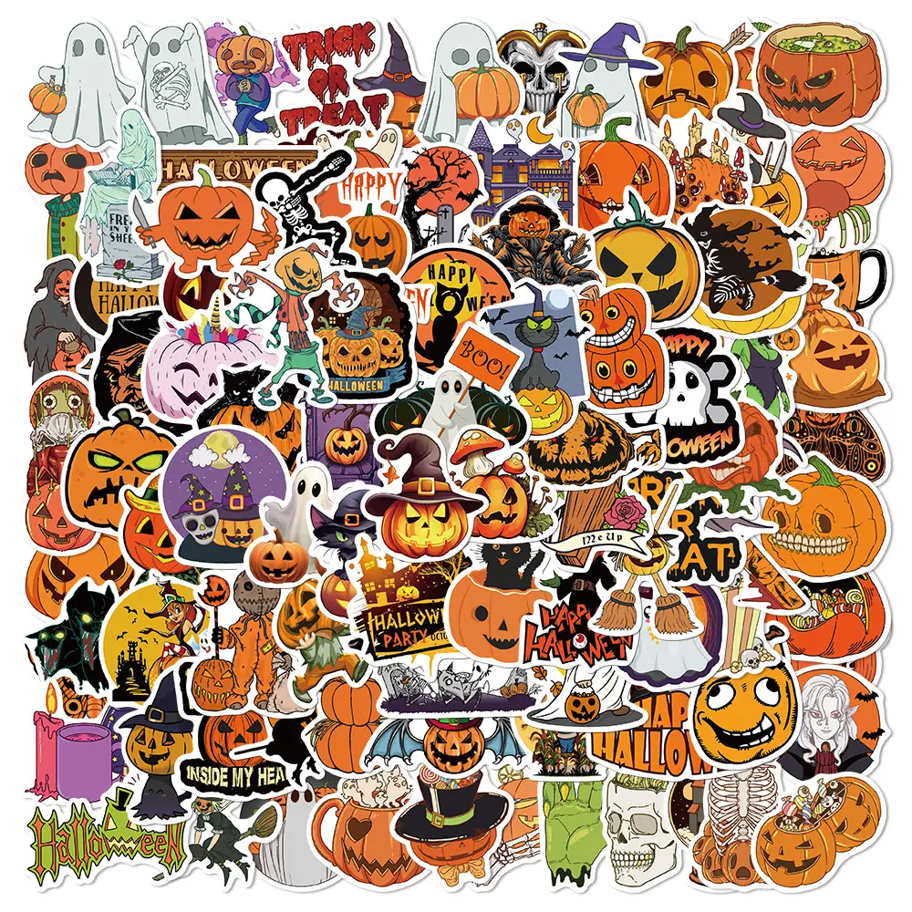 100pcs Halloween Pumpkin Stickers - Faith-based Designs with Positive Messages; Suitable for Scrapbooks, Journals, Laptops, Water Bottles, Cars, and More. Perfect for Gifts.