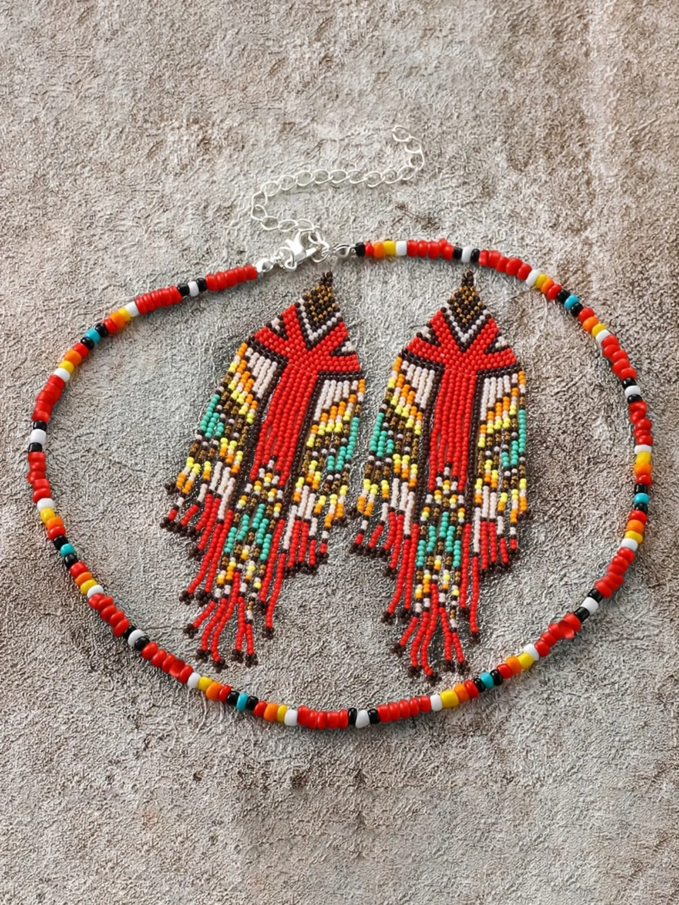 Bohemian Vintage Beaded Tribal Totem Tassel Earrings Set, Handmade Bead Dangle Earrings, Perfect for Daily Wear and Gifts
