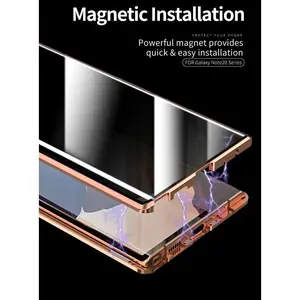 Case For Samsung Galaxy S24 S25 S23 S22 S20 Note 20 Ultra Magnetic Case 360° Full Anti Peeping Double-sided Glass Phone Privacy Case