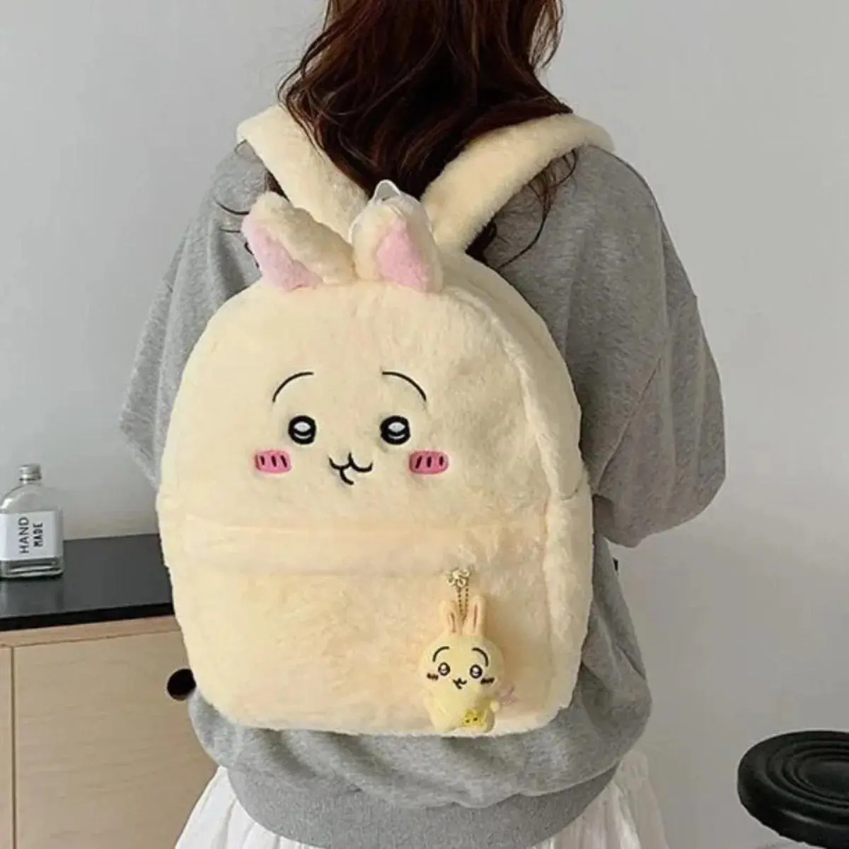 Cute Usagi Chiikawa Cartoon Backpack Skin-friendly Fluff Large Capacity Kawaii School Bag Girl New Style Sweetness Gifts