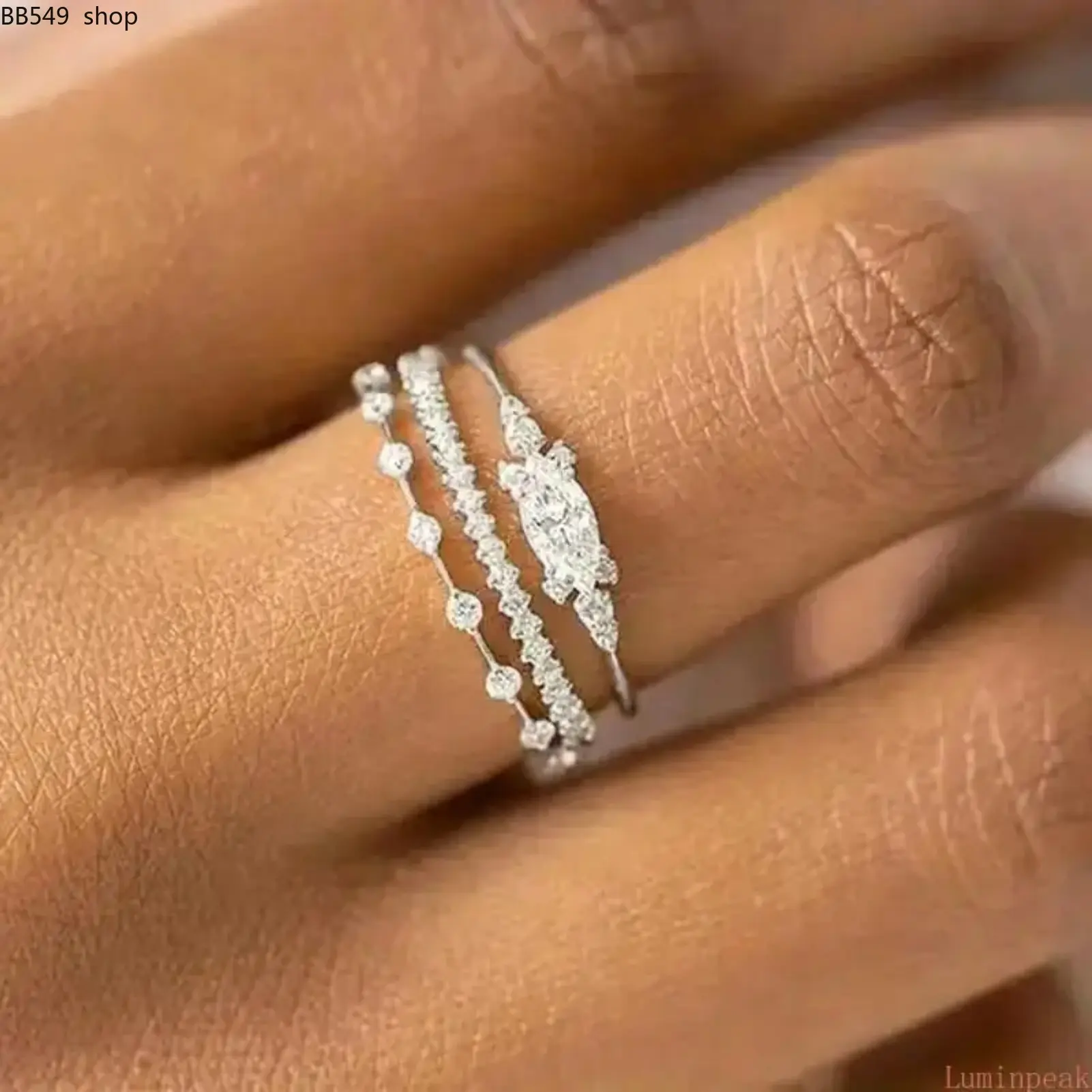 Women’s CZ Stacking Ring Set, Minimalist Marquise Cut Cubic Zirconia Rings with Dainty Layered Design, Lightweight Fashion Jewelry for Daily Wear, Casual Outfits, Party & Gift Giving