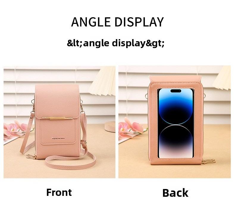 Women’s Crossbody Bag Touch Screen Mobile Phone Messenger Purse Small Leather Shoulder Bag with Adjustable Strap Card Slots Lightweight Travel Wallet
