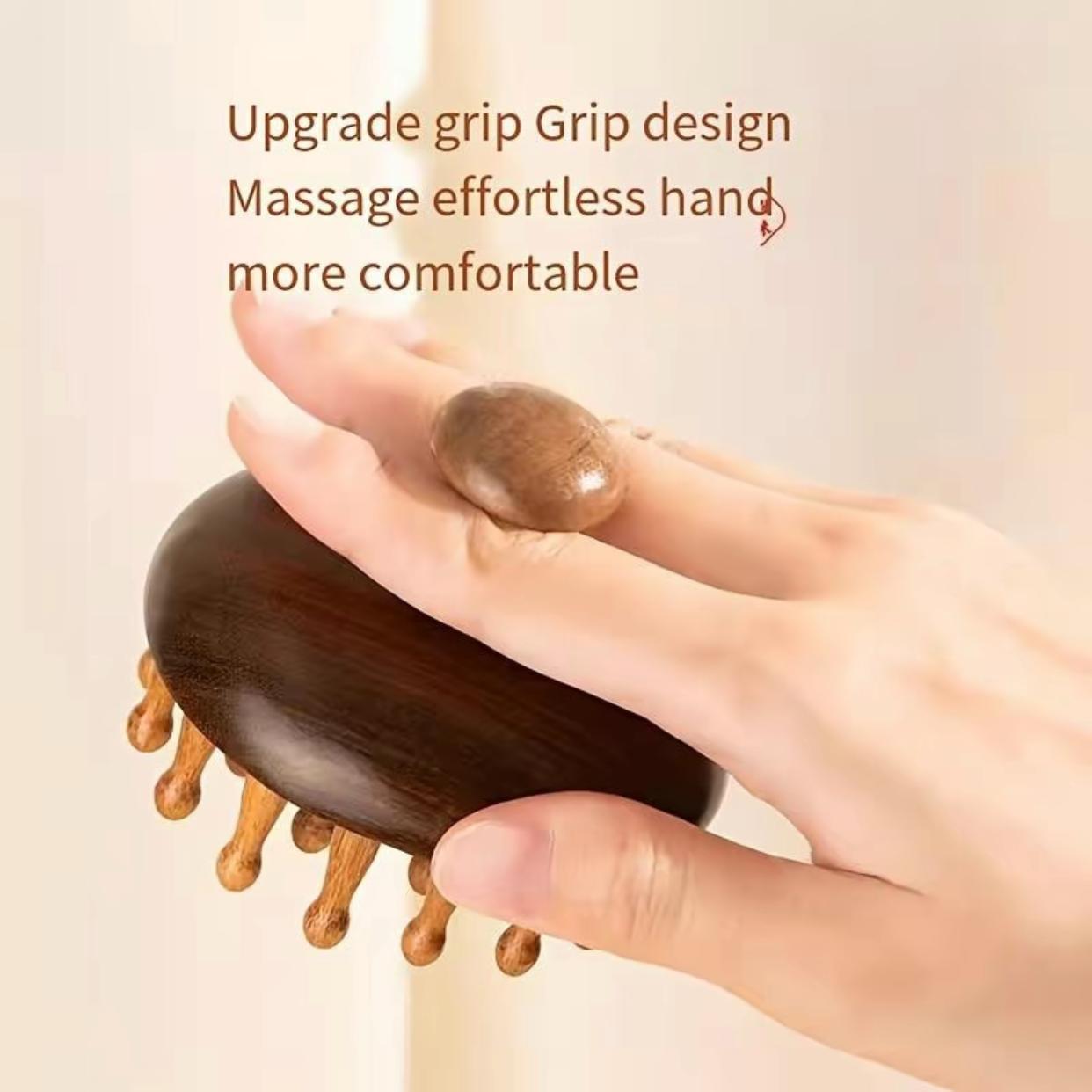 Wooden Scalp Massager Set, 3 Counts/set Manual Scalp Massager & Scalp Stimulator & Brush & Applicator Bottle, Heatless Hair Styling Tool for Home & Travel, Body Care