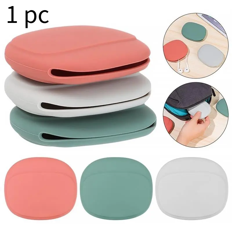 Headphone Storage Box Silicone Earphone Data Cable U Disk Organizer Stylish Cute Coins Purse Case Bag Home Travel Business Trip