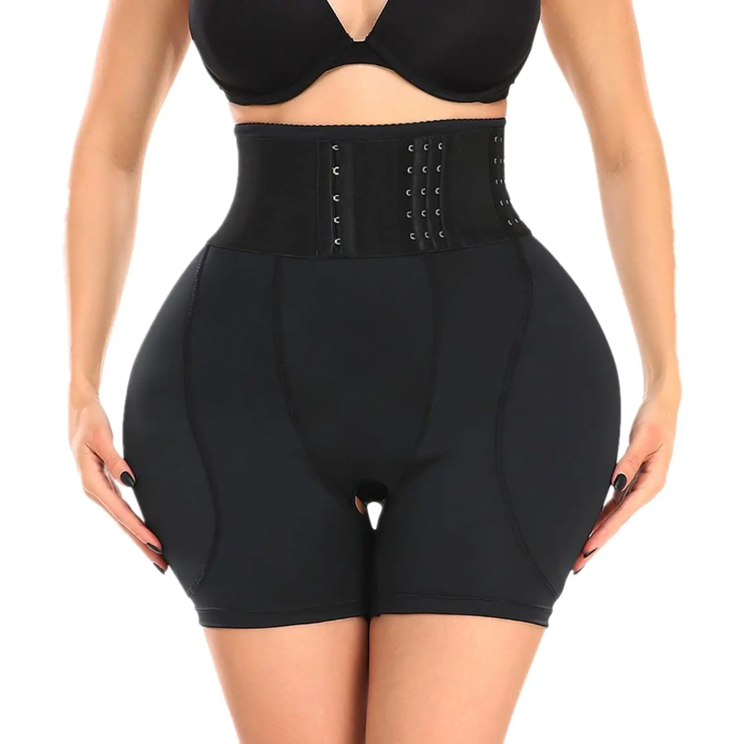 Hip Pads for Women Shapewear with Wrap Belt Hip Dip Pads Butt Lifter Panties Hip Padded Tummy Control Panty, Black, Medium Spandex Shaper,summervibes