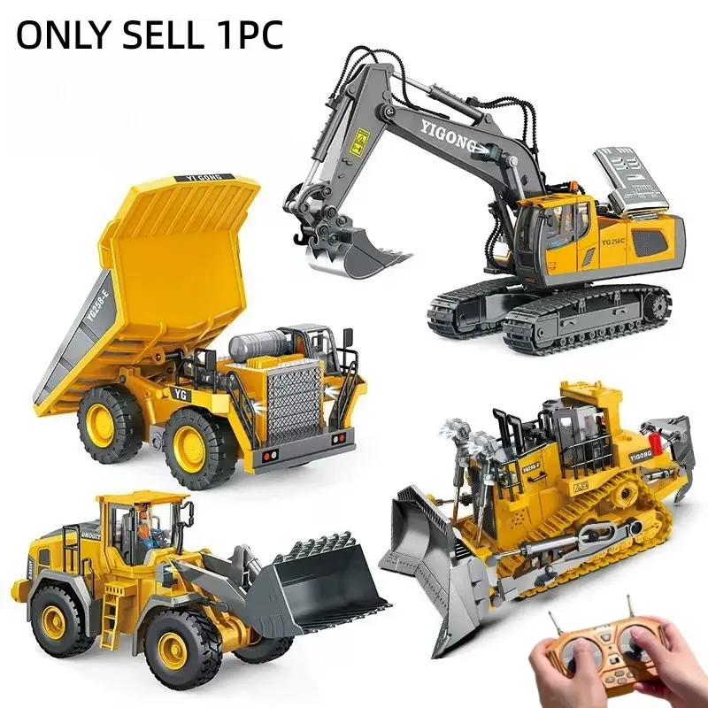 Remote Control Excavator Toy, 1 Box Construction Vehicle Toy with Light & Sound, Birthday Gift for Boys, Classic & Novelty Toys