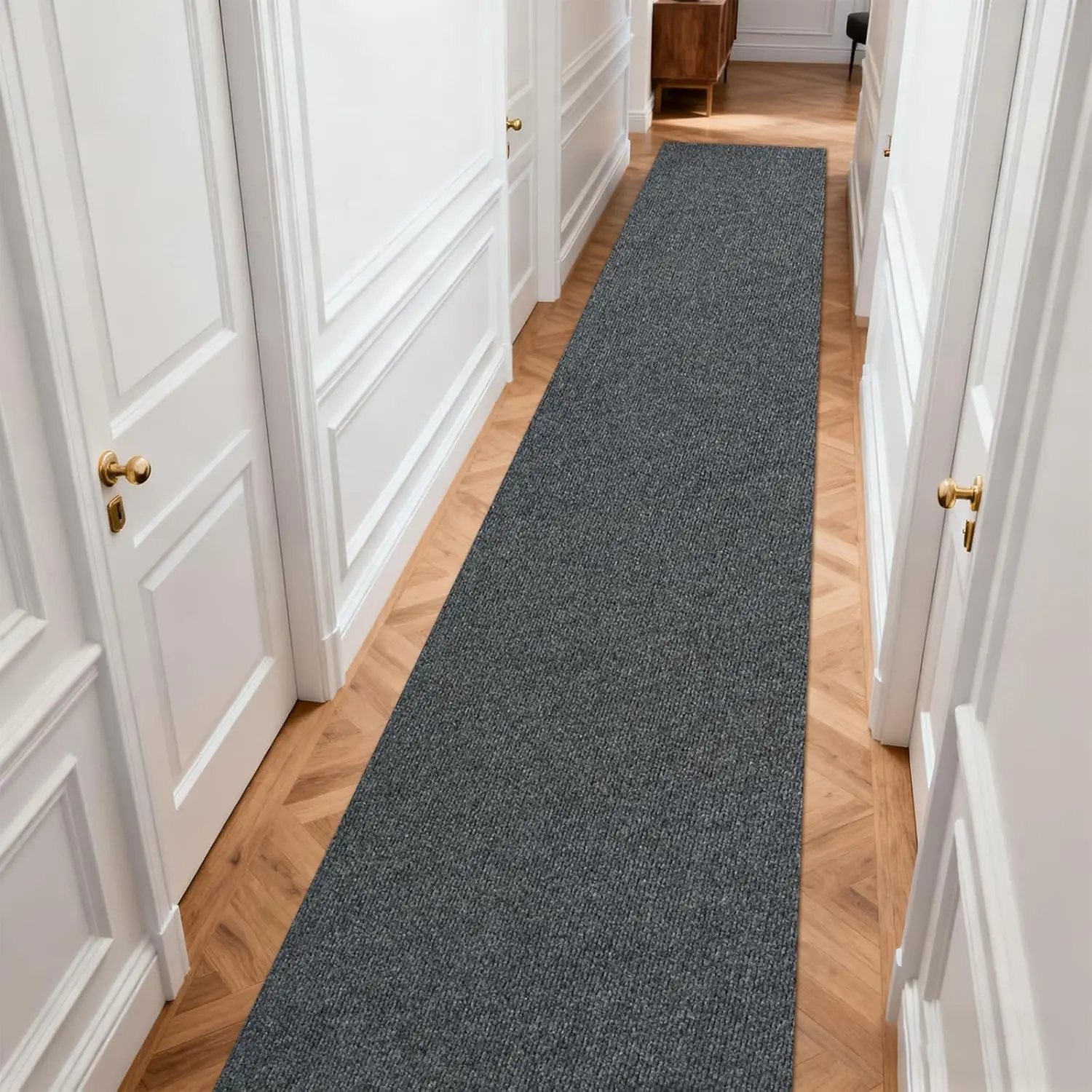 jxgzyy Modern Anti-Slip Rectangle Runner Rug, 2'11" x 16'5", 0.25" Thick Plain Solid Durable Waterproof Indoor-Outdoor Carpet with Rubber Backing, Easy to Store, Flexible Height, Customizable for Entryways Hallway (Home Decor Tapestries), Non-Slip, Polyes