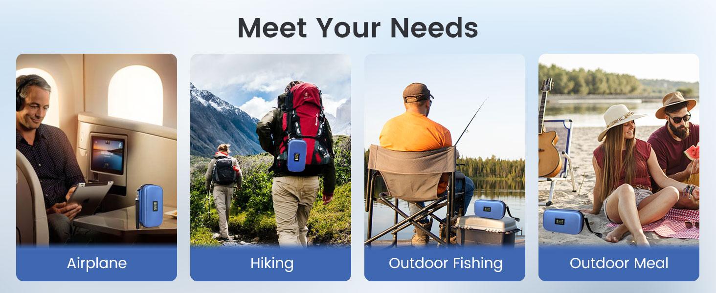 Large Insulin Cooler Travel Case - TSA Approved Medication Diabetic Cooler for Travel with Fahrenheit Temperature Display, Includes 2 Reusable Ice Packs, Essentials for Diabetics (8.1” x 5.1” x 3.34”)