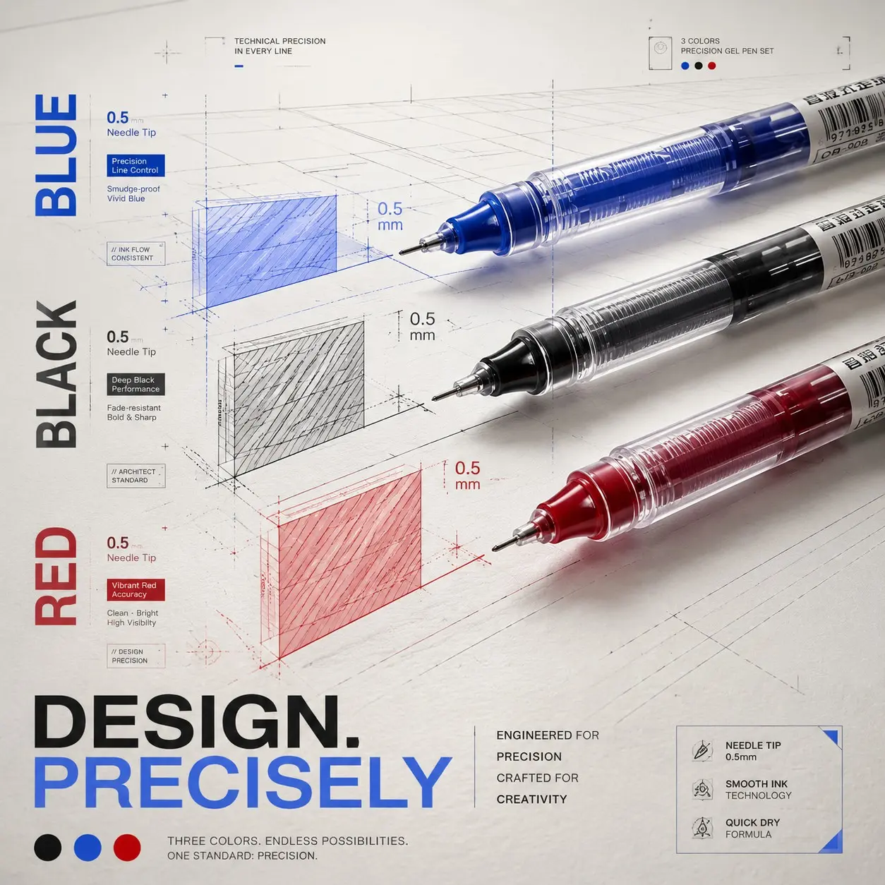 0.5mm Gel Pen (5/10pcs), Quick Dry Test Signature Gel Pen, Stationery Supplies for School Office Home, Writing Pen for Students, Fine Point Pens, Smooth Writing Pens