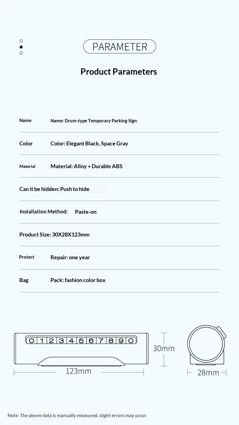 Creative car accessories temporary parking sign, car number plate, hidden parking license plate