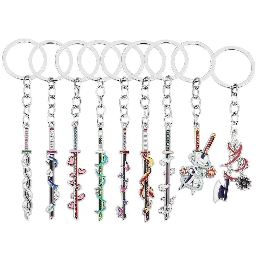 Anime Demon Slayer Sword Keychain Kimetsu no Yaiba Tomioka Giyuu Kochou Shinobu Weapon Cosplay Props Pendant Men Women Jewelry